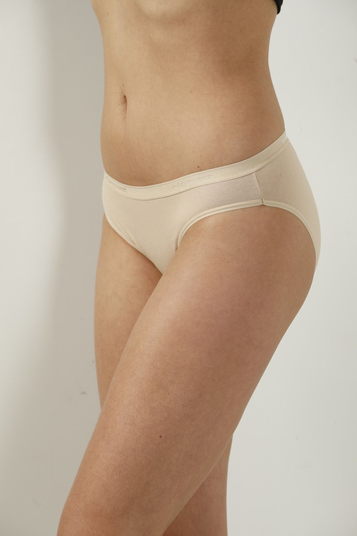 Kadın Beyaz Bambu Bikini Külot 4'Lü