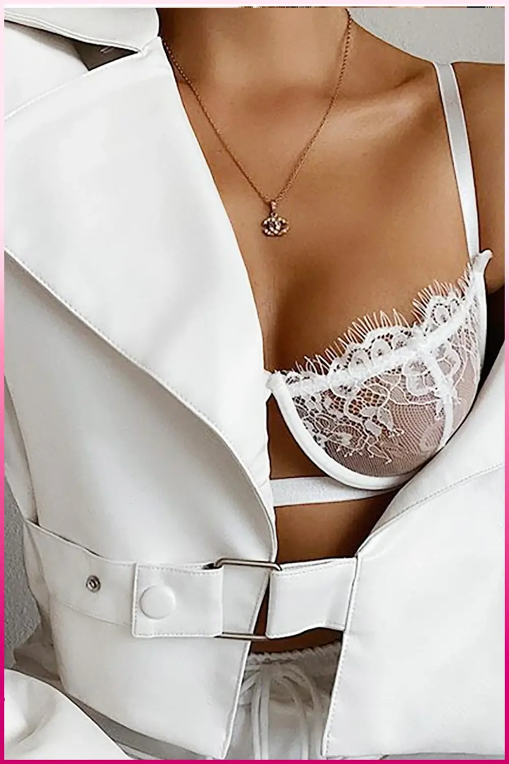 Pilelistore Kadın Beyaz Dantelli Balenli Sütyen Külot Takım