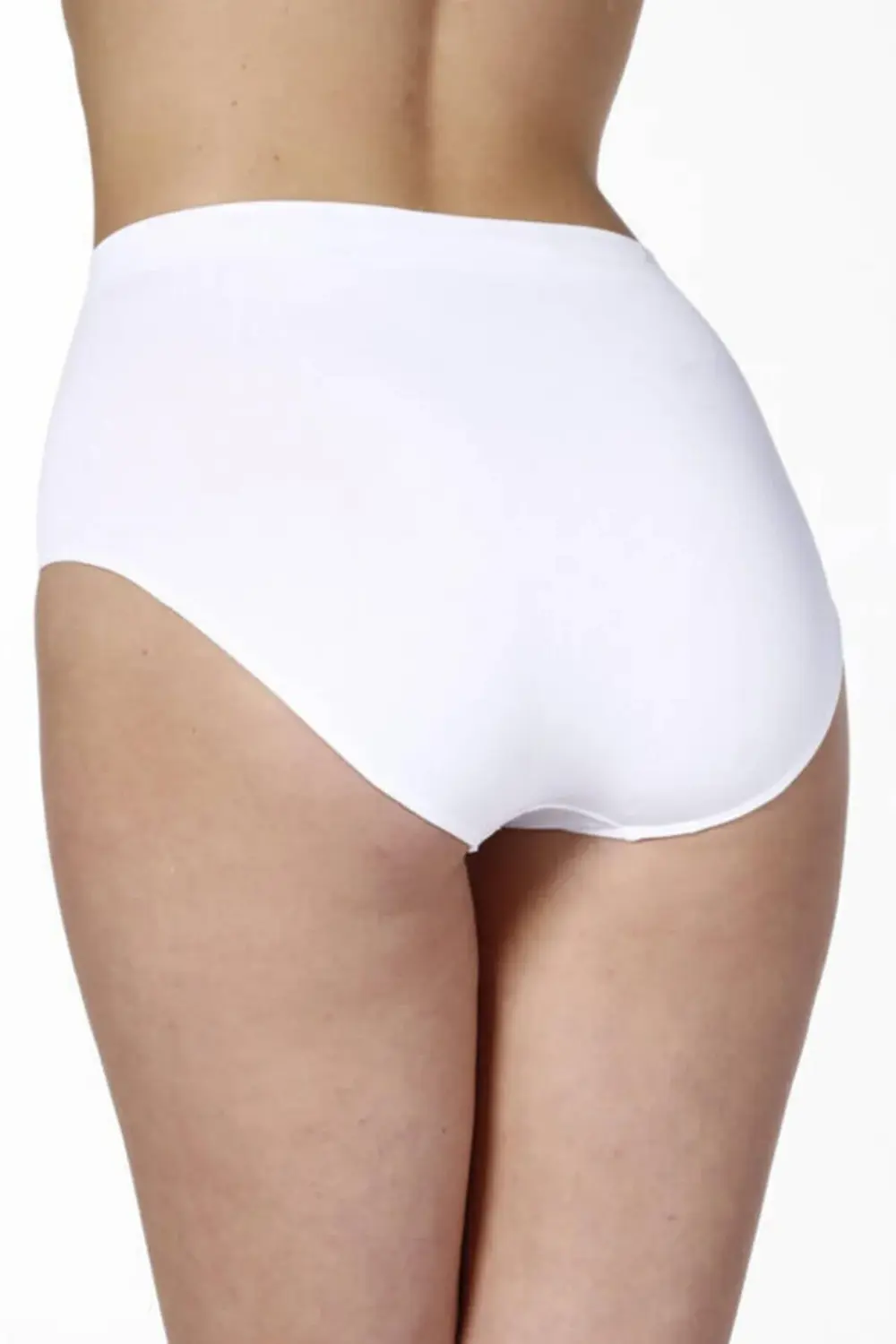 Kadın Beyaz Dikişsiz Yüksek Bel Bato Kesim Slip Korse 5205