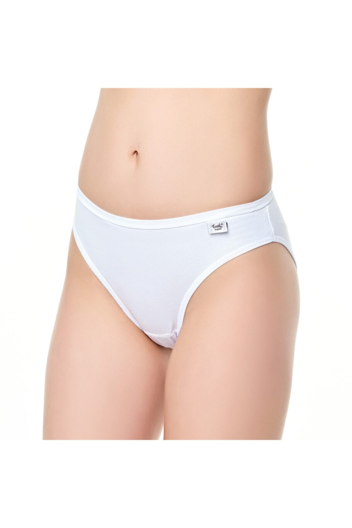 12 Adet Elastan Düz Bikini Külot