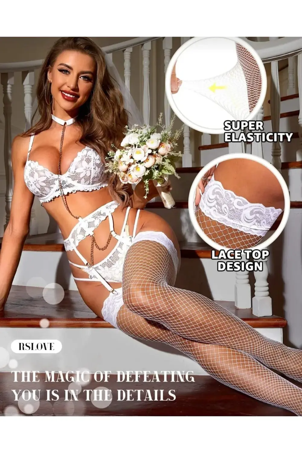 Pilelistore Kadın Beyaz File Silikonlu Jartiyer Çorabı Pilelistore Kadın Beyaz File Silikonlu Jartiyer Çorabı