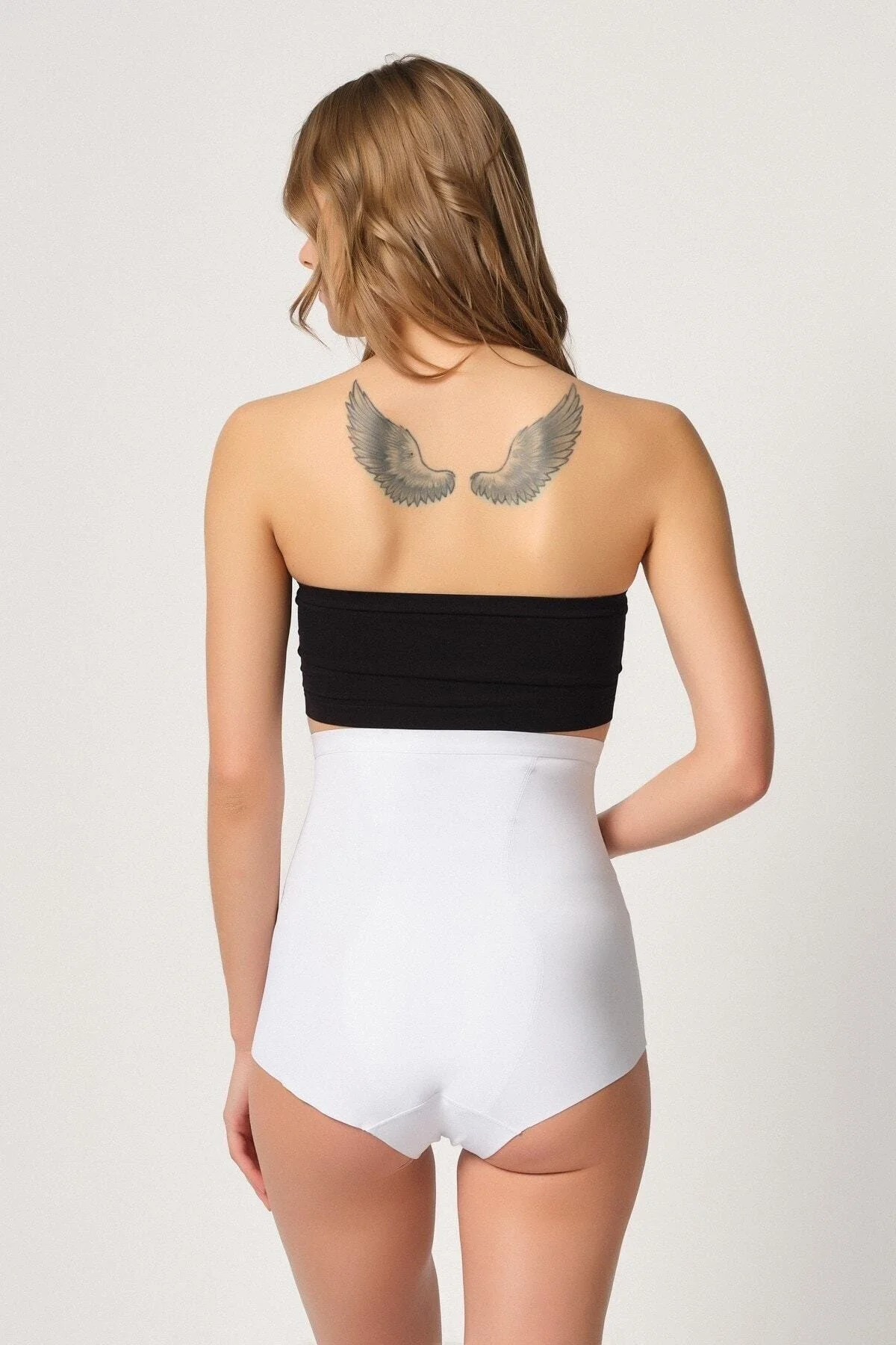Kadın Beyaz Göbek Balen Destekli Slip Korse