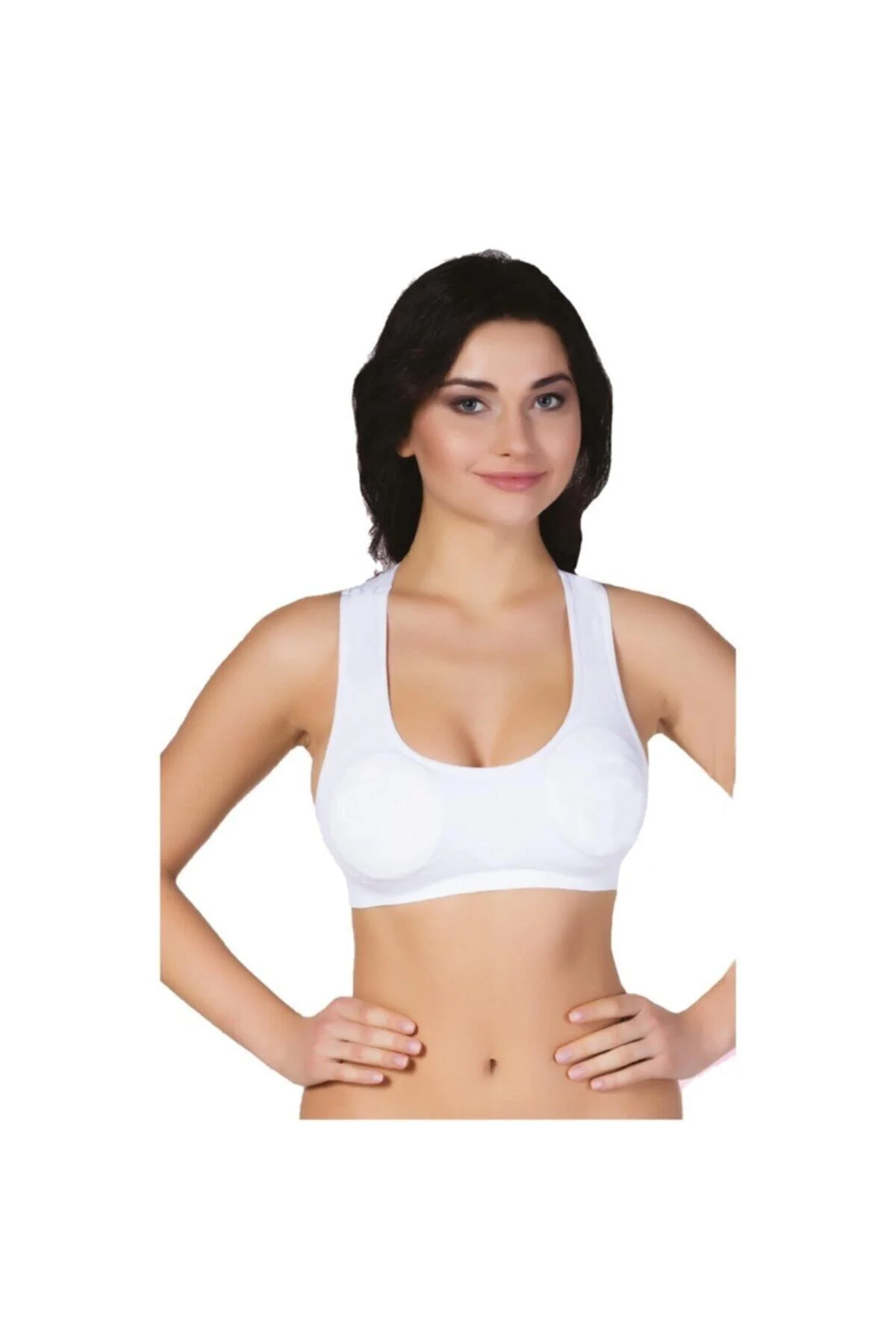 Kadın Beyaz Kalın Askılı Sporcu Sütyeni 5322