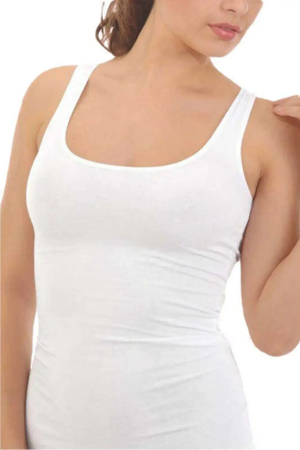 Kadın Beyaz Kalın Askılı Modal Süprem Atlet 1238