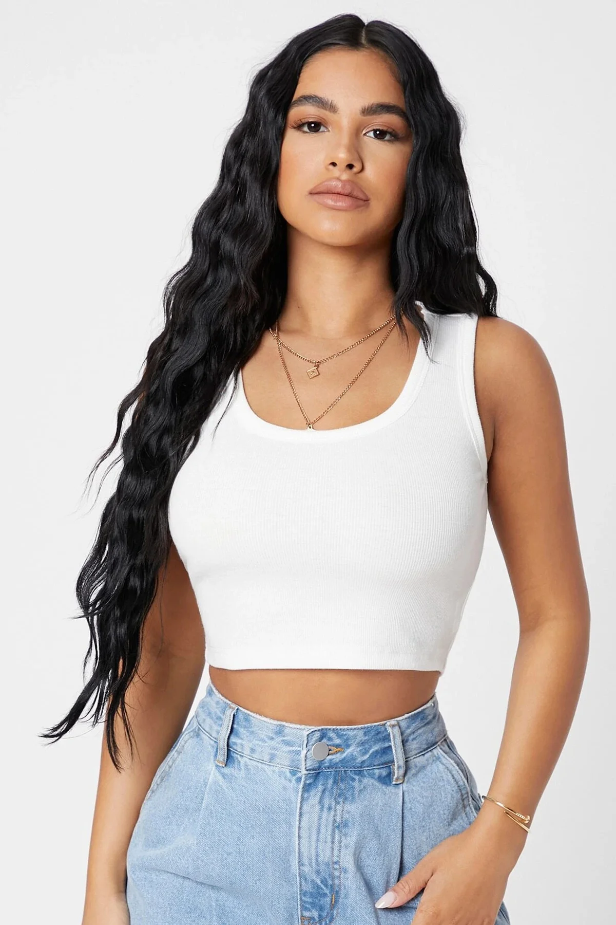 Kadın Beyaz Kare Yaka Crop Top Bluz Kadın Beyaz Kare Yaka Crop Top Bluz