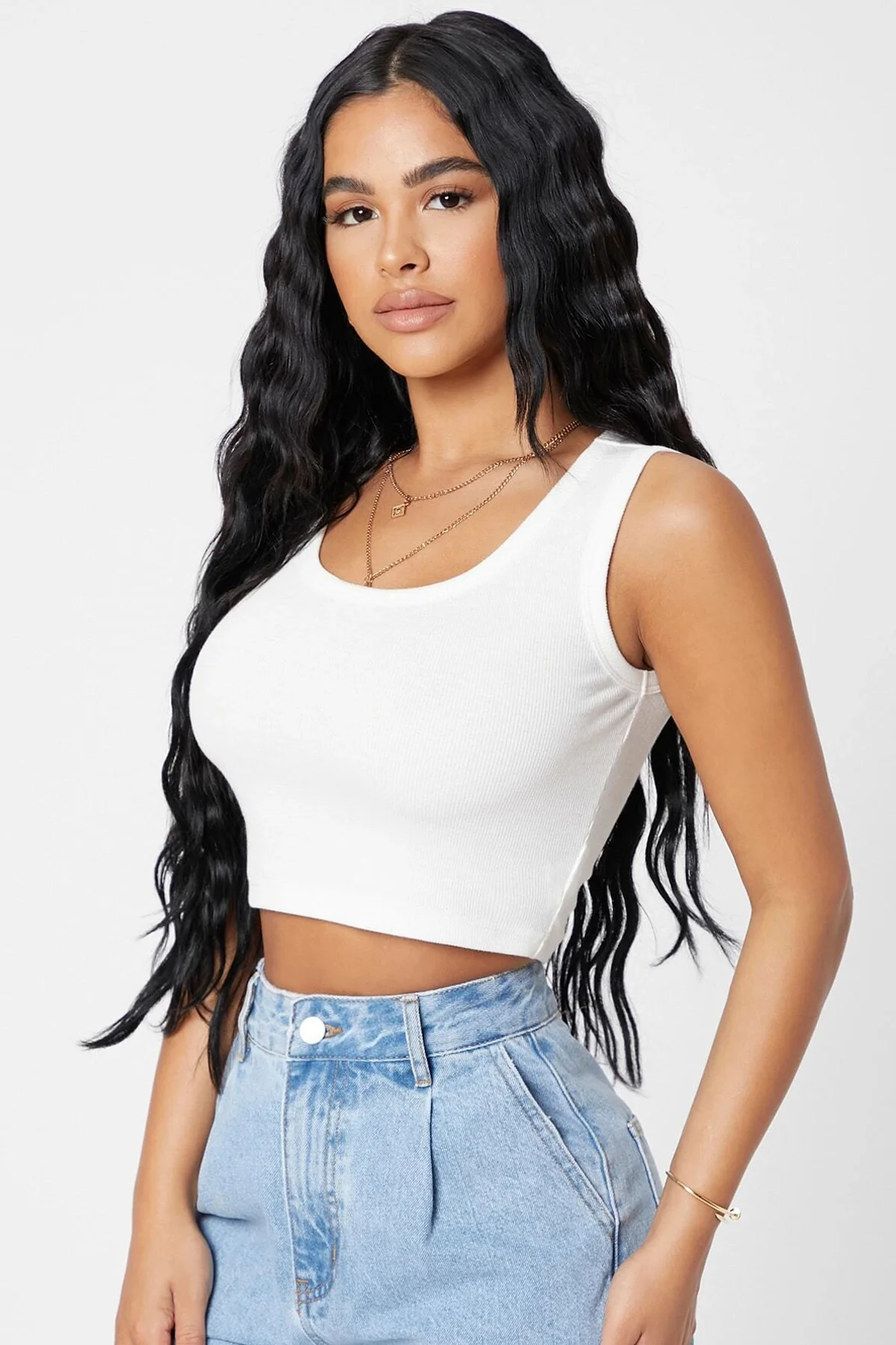 Kadın Beyaz Kare Yaka Crop Top Bluz Kadın Beyaz Kare Yaka Crop Top Bluz