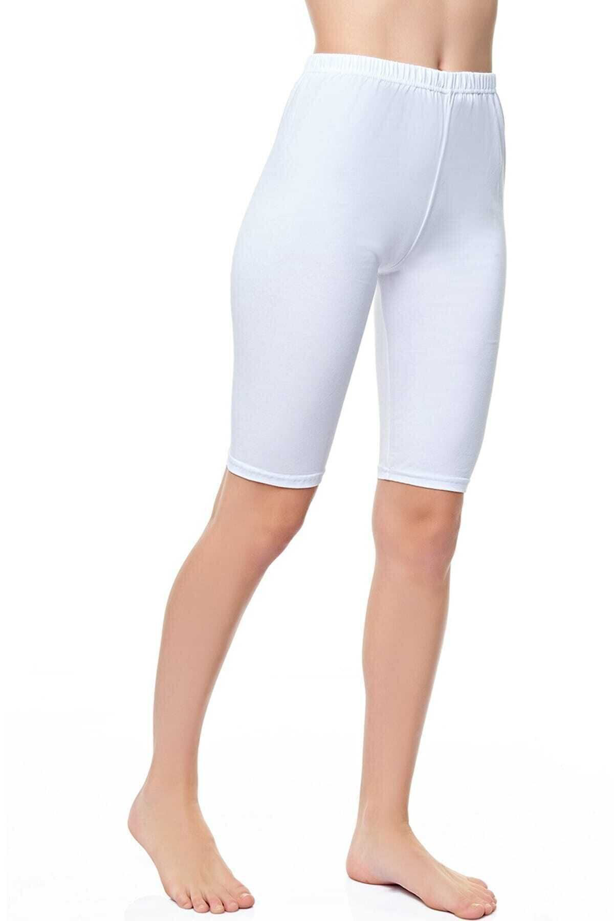 Tutku Kadın Beyaz Kısa Tayt 6 Adet
