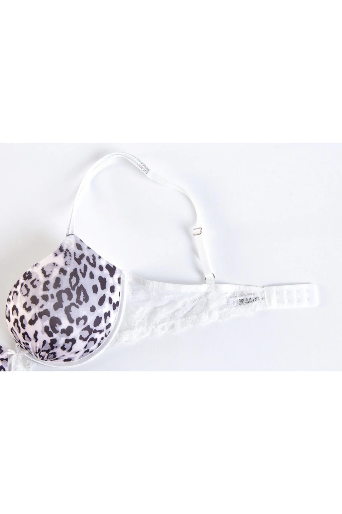 Kadın Beyaz Leopar Desenli G Goldy Heavy Push Up Bra Sütyen