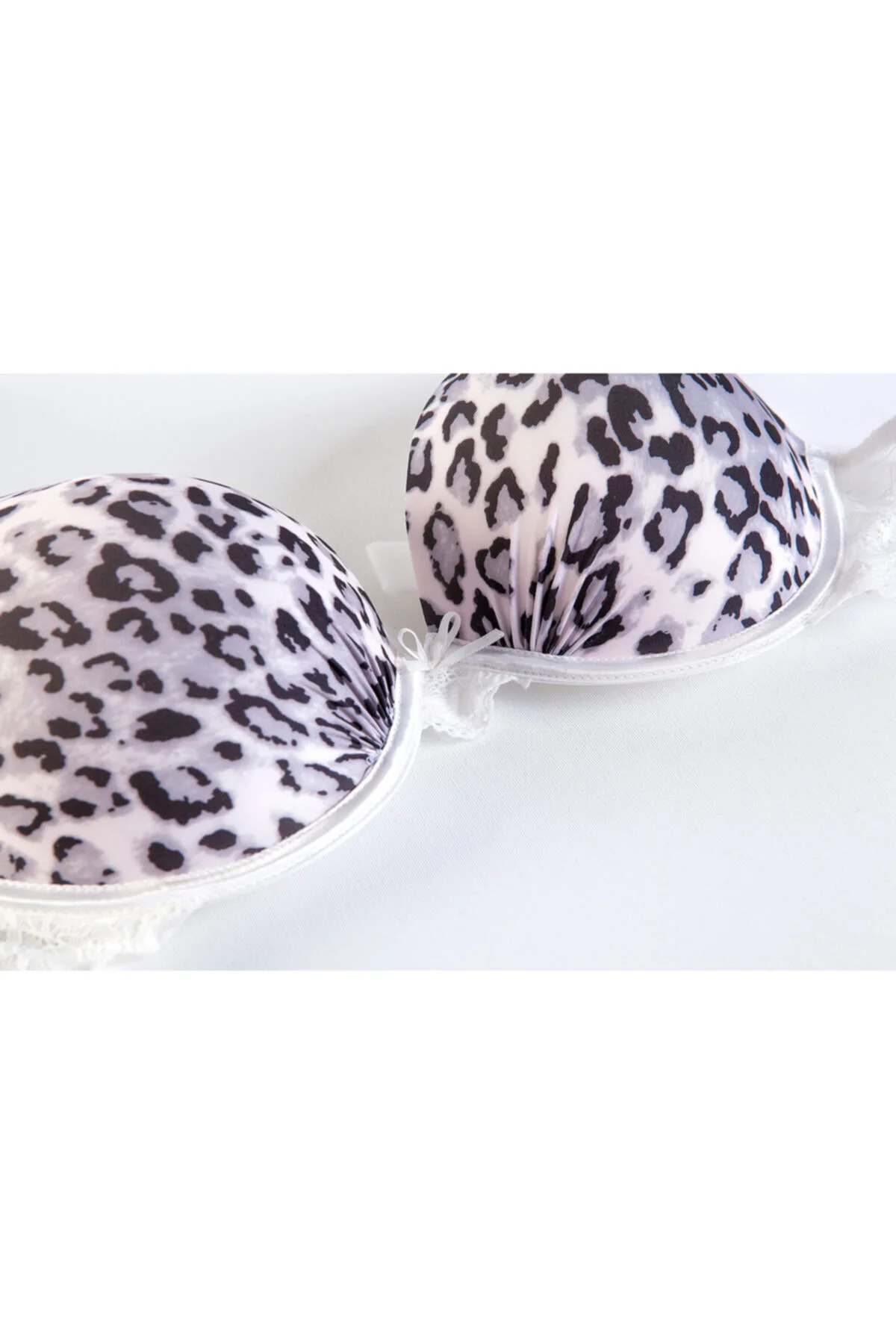 Kadın Beyaz Leopar Desenli G Goldy Heavy Push Up Bra Sütyen