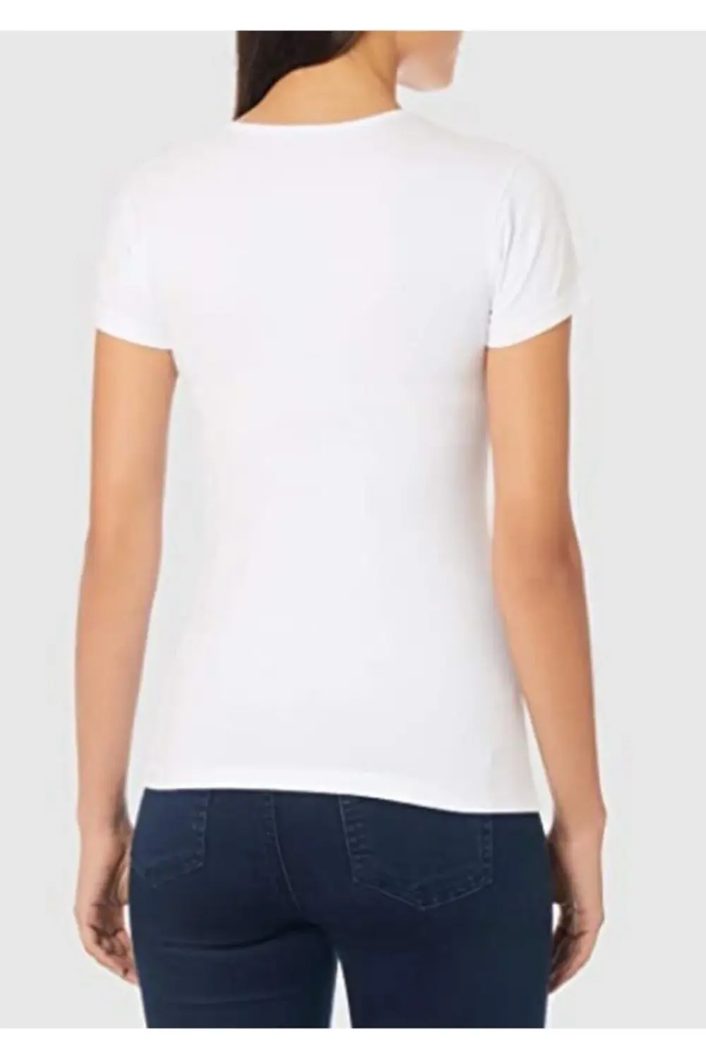 Kadın Beyaz Likralı Kısa Kol Atlet