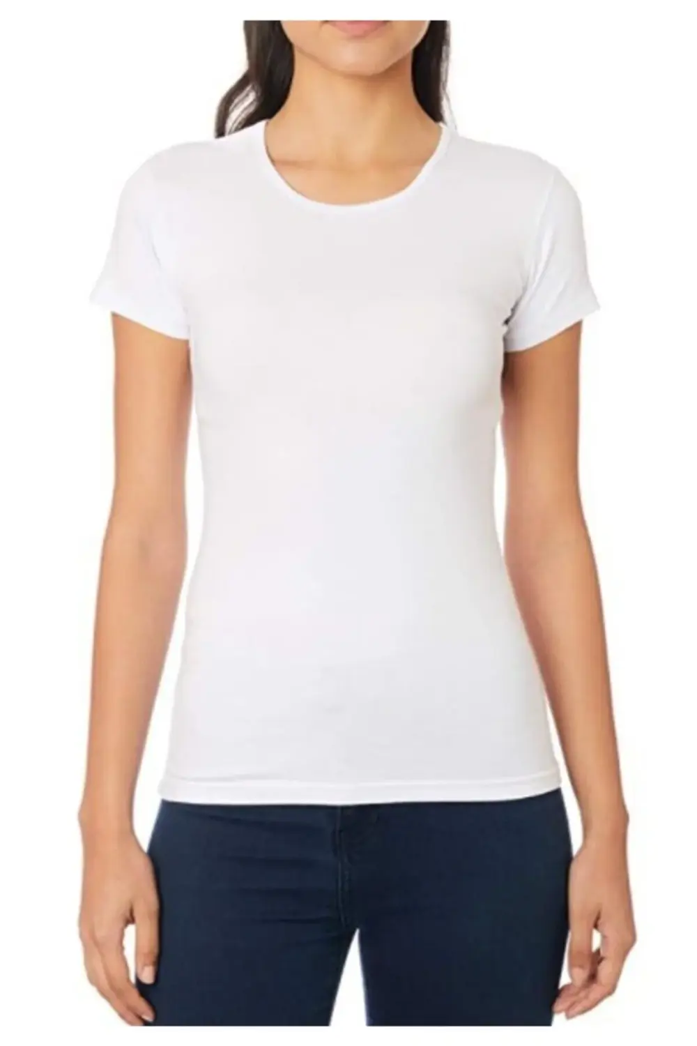 Kadın Beyaz Likralı Kısa Kol Atlet