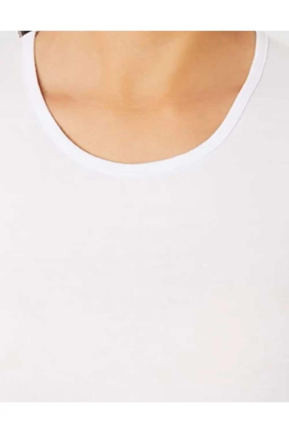 Kadın Beyaz Likralı Kısa Kol Atlet