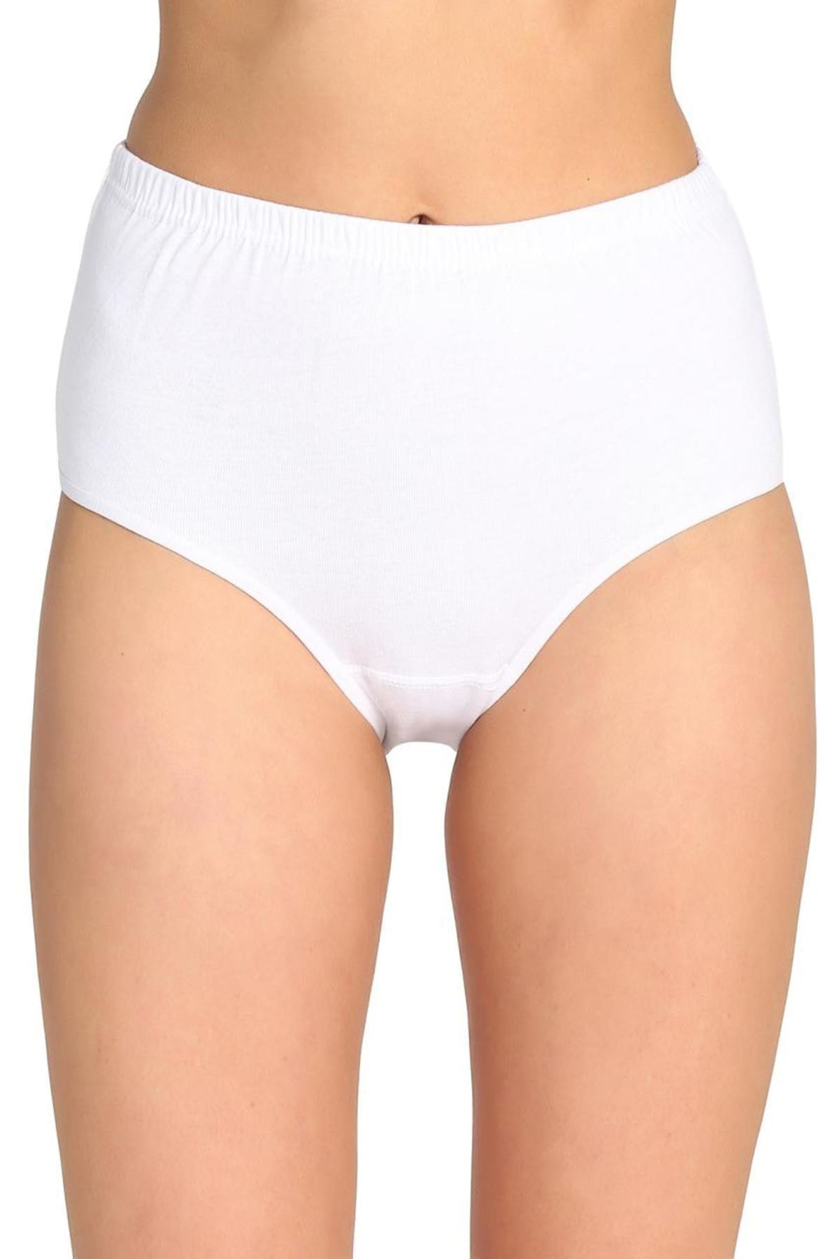 Kadın Beyaz Pamuk Ribana Bato Külot