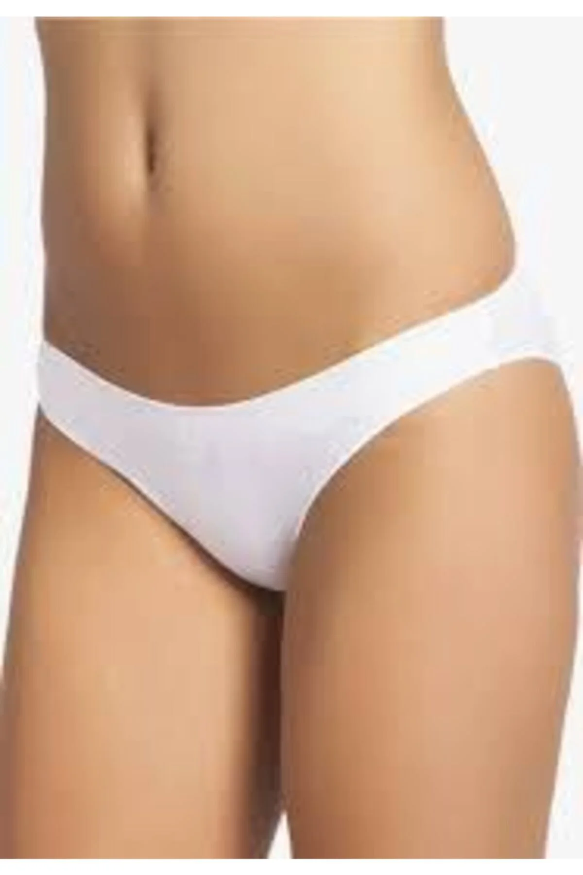 Kadın Beyaz Pamuklu Lastiksiz Düşük Bel Bikini Külot 4'lü H-2756