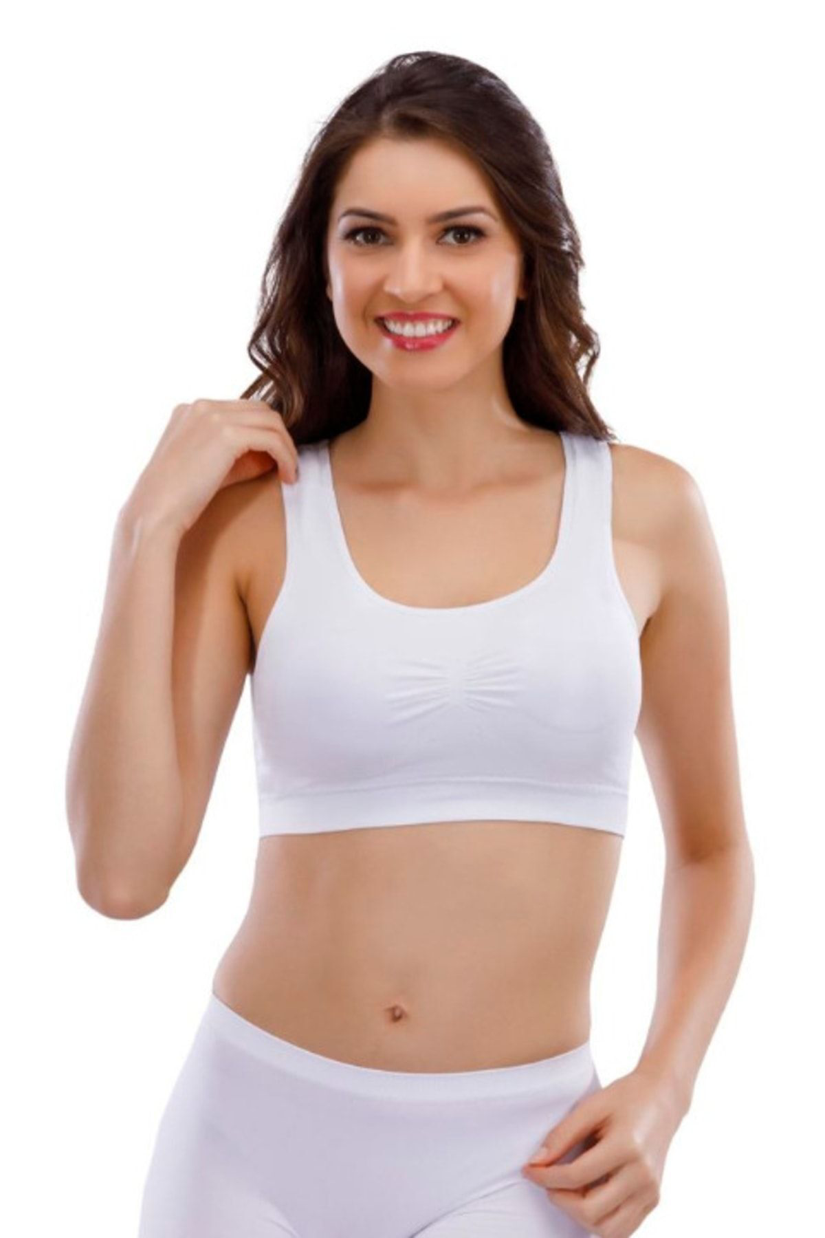 Layza Form Kadın Beyaz Pedli Kalın Askılı Bustiyer Liza Yeni Sezon