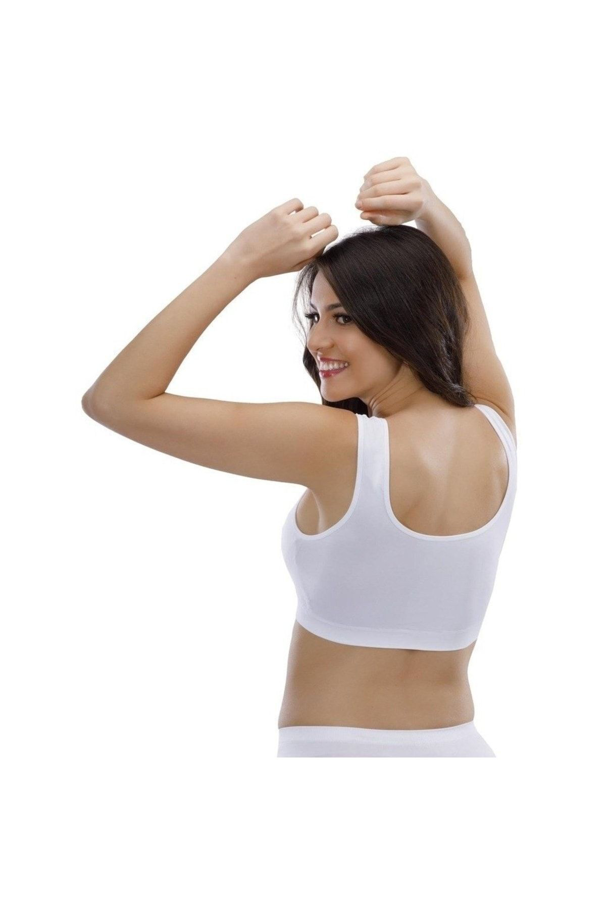 Layza Form Kadın Beyaz Pedli Kalın Askılı Bustiyer Liza Yeni Sezon