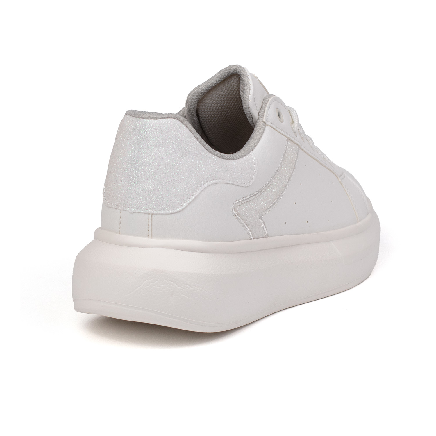 Kadın Beyaz Simli Rahat Günlük Sneaker Spor Ayakkabı Kadın Beyaz Simli Rahat Günlük Sneaker Spor Ayakkabı