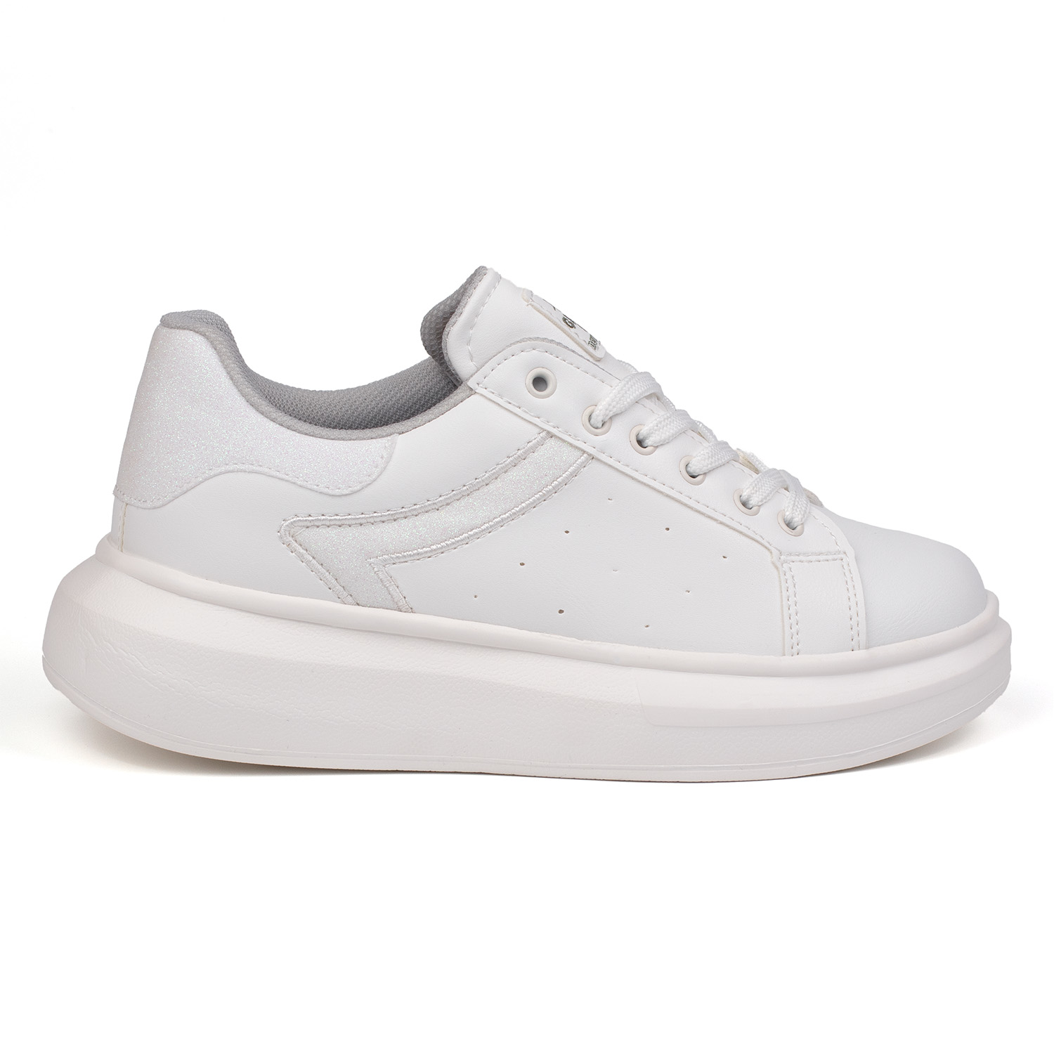 Kadın Beyaz Simli Rahat Günlük Sneaker Spor Ayakkabı Kadın Beyaz Simli Rahat Günlük Sneaker Spor Ayakkabı