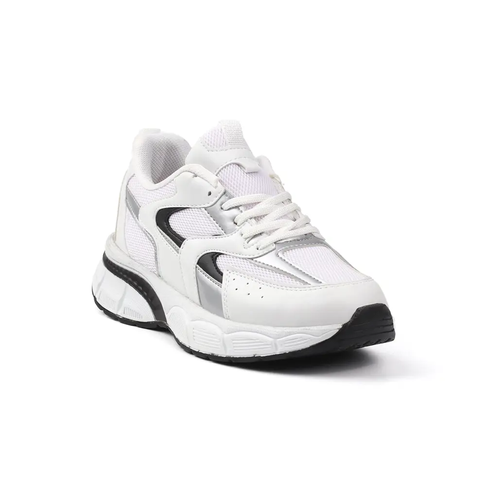 Kadın Beyaz Siyah Sneaker Günlük Ortopedik Spor Ayakkabı