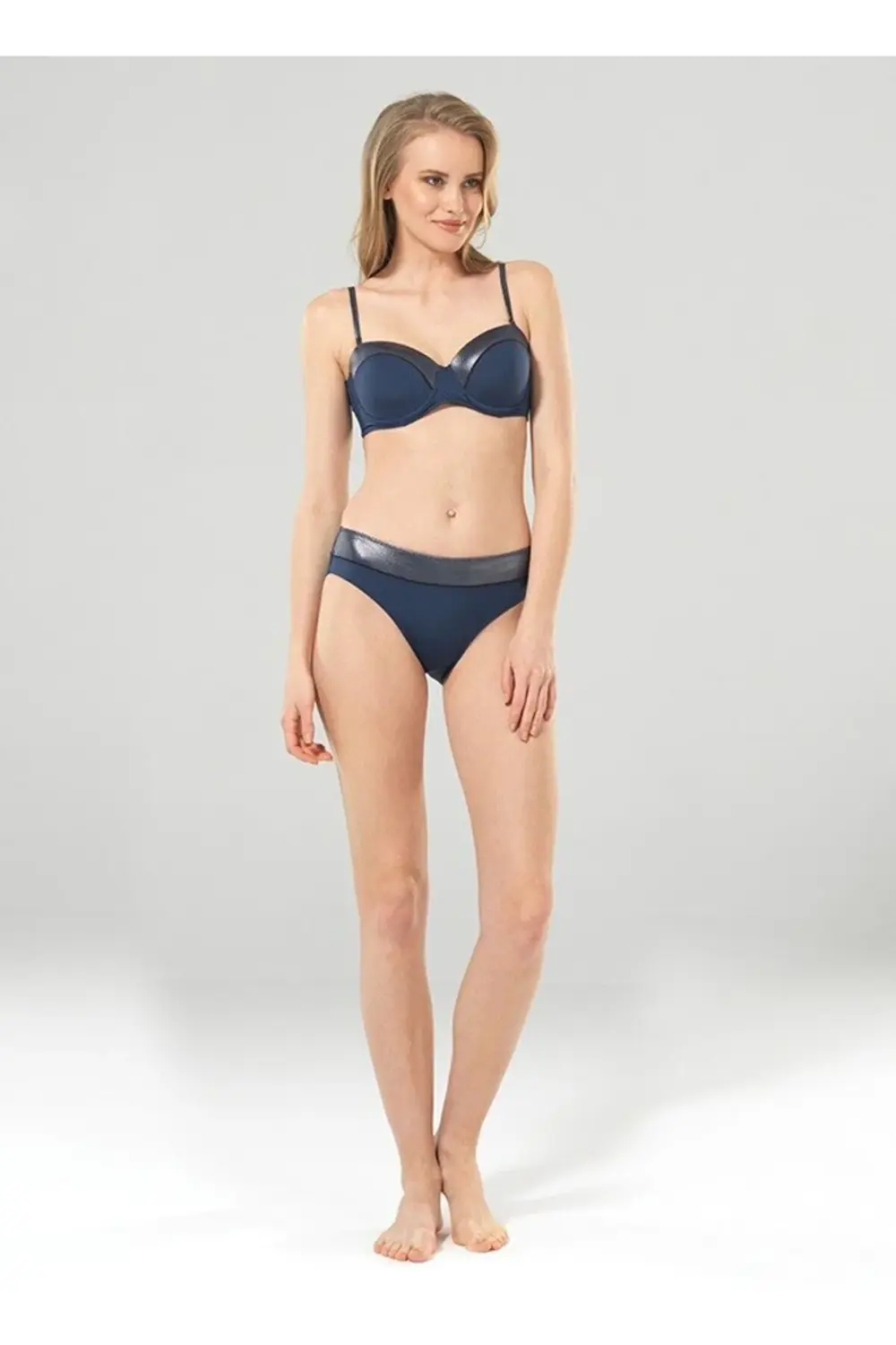 Kadın Bikini Altı 8905 - Koyu Denim Varak Baskılı