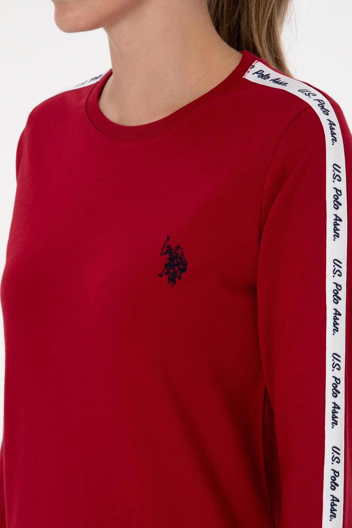 Kadın Bisiklet Yaka Uzun Kollu Pijama Takımı RAHAT KUMAŞ BANTLI PAÇA