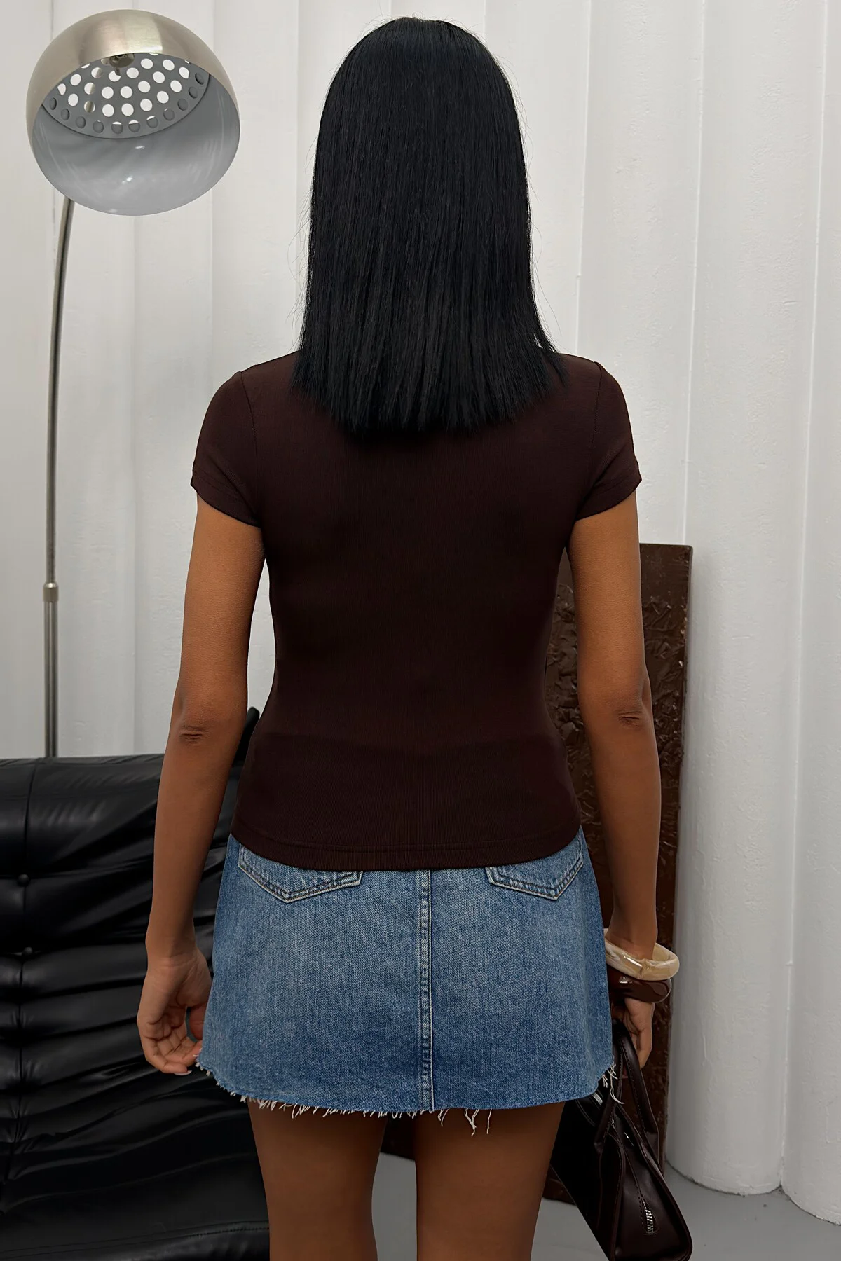 Kadın Bisiklet Yaka Basic Body Tişört