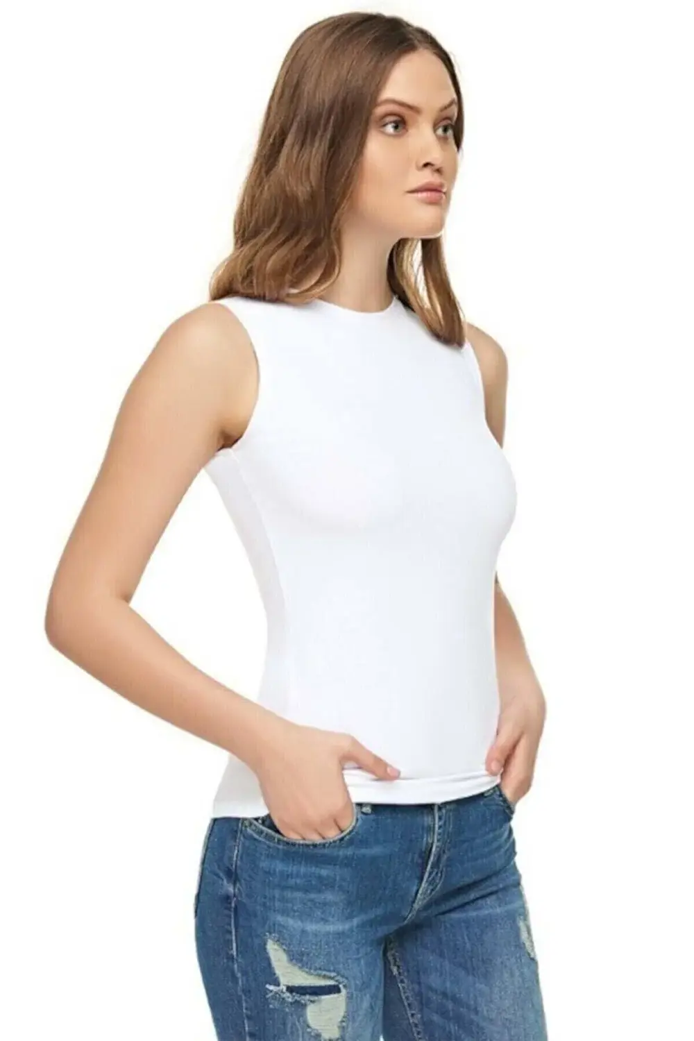 Kadın Bisiklet Yaka Sıfır Kol Atlet