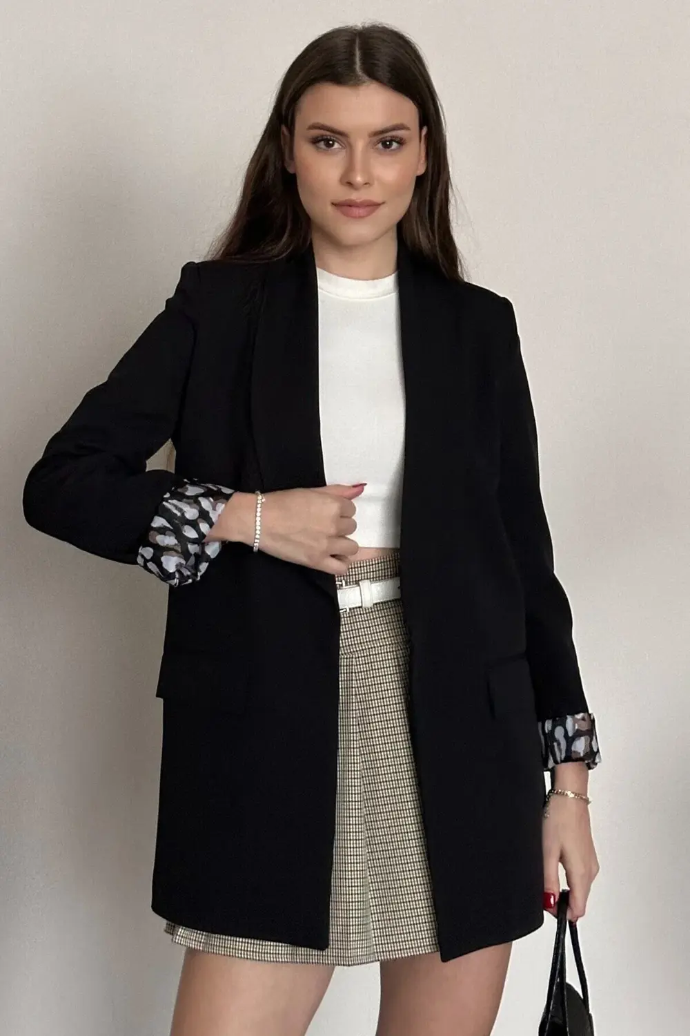 Kadın Blazer Ceket Oversize Uzun | Lepoar Astarlı Klasik Şık Ofis