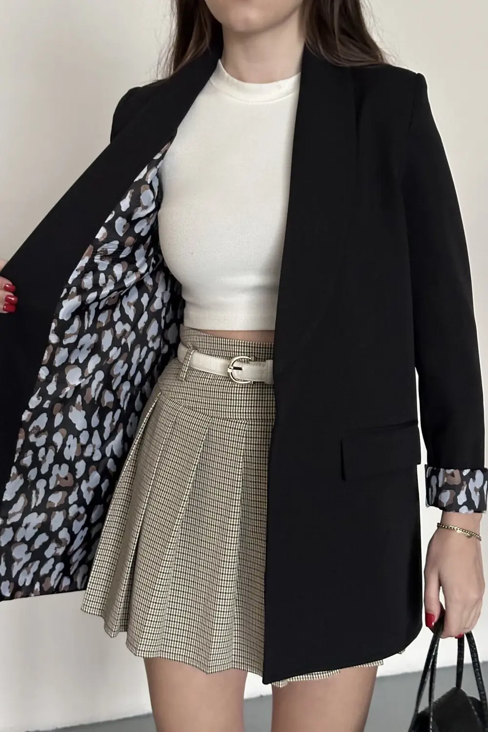 Kadın Blazer Ceket Oversize Uzun | Lepoar Astarlı Klasik Şık Ofis