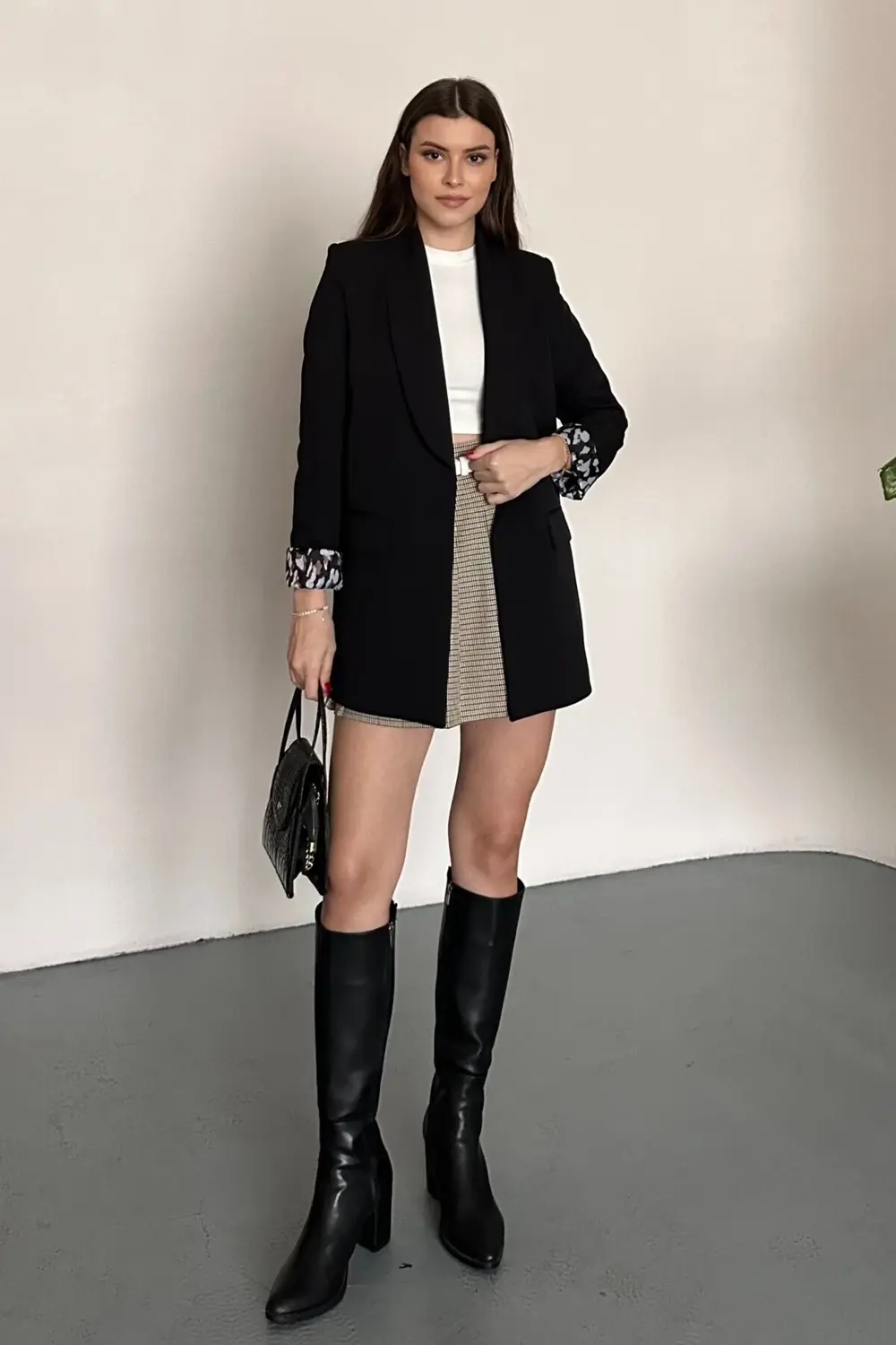 Kadın Blazer Ceket Oversize Uzun | Lepoar Astarlı Klasik Şık Ofis