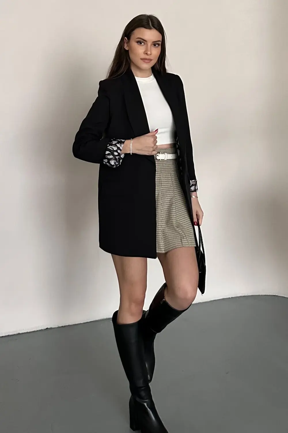 Kadın Blazer Ceket Oversize Uzun | Lepoar Astarlı Klasik Şık Ofis