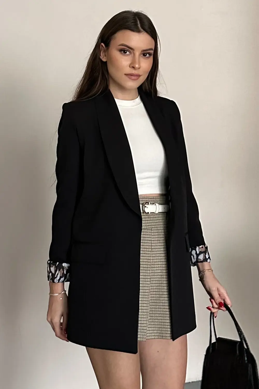 Kadın Blazer Ceket Oversize Uzun | Lepoar Astarlı Klasik Şık Ofis