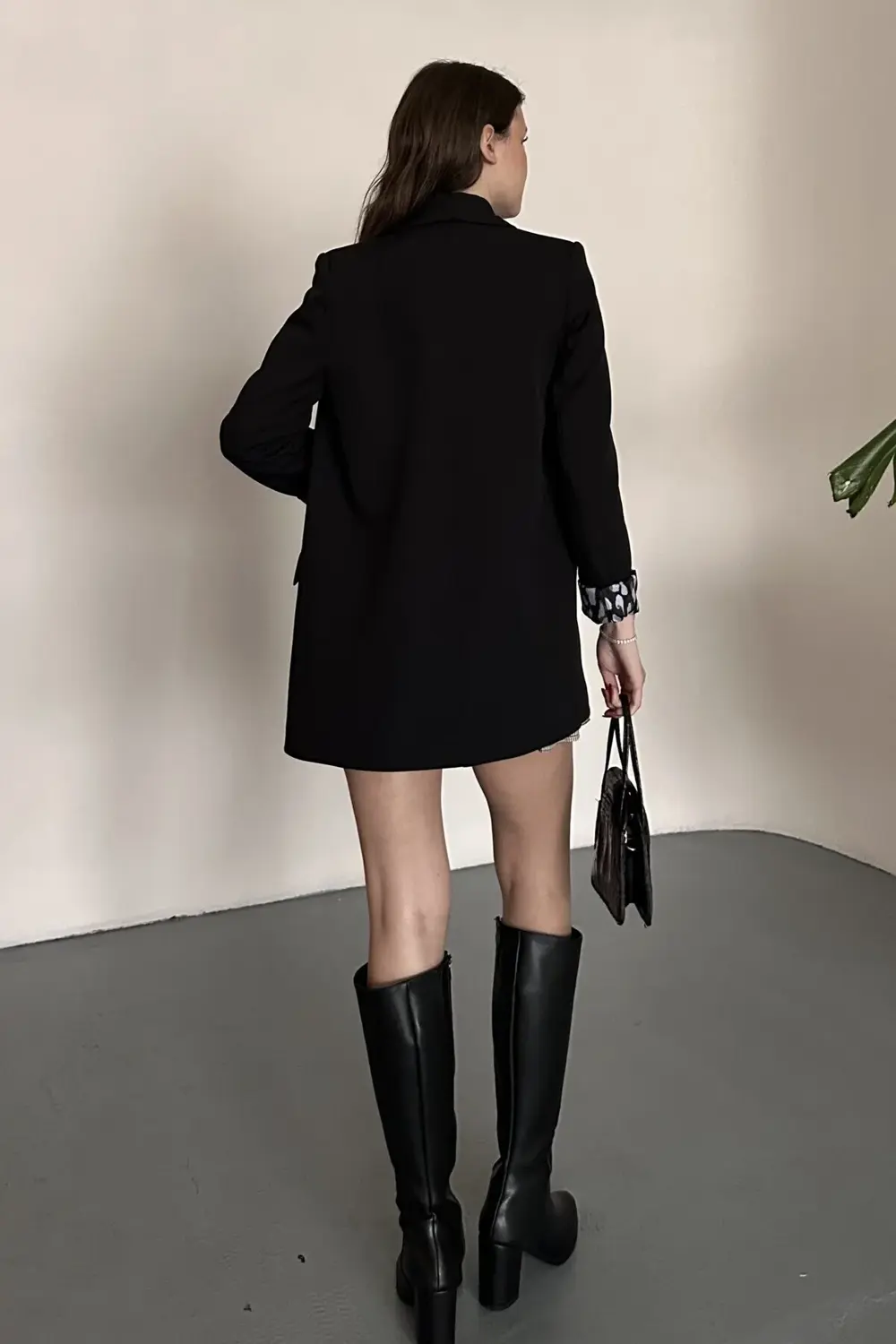 Kadın Blazer Ceket Oversize Uzun | Lepoar Astarlı Klasik Şık Ofis