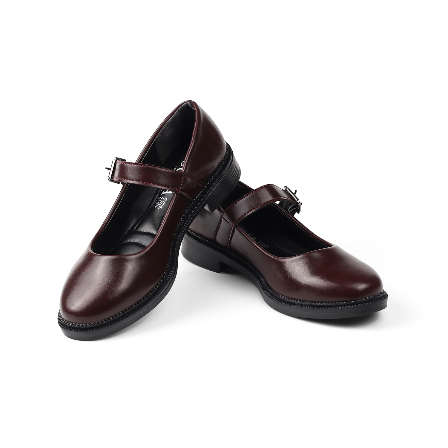 Kajila Kadın Bordo Anne Ayakkabısı Tokalı Rugan Kaydırmaz Termo Taban Kı