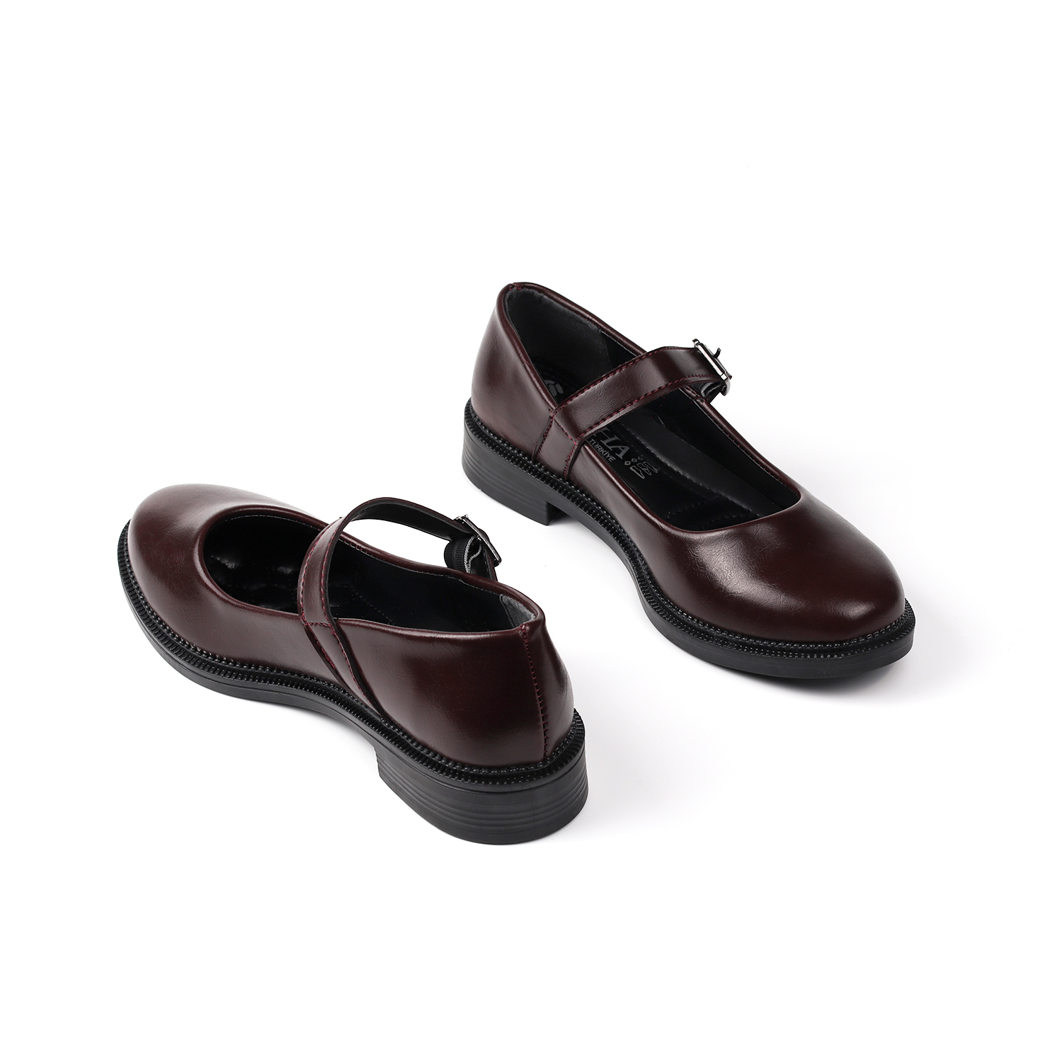 Kajila Kadın Bordo Anne Ayakkabısı Tokalı Rugan Kaydırmaz Termo Taban Kı