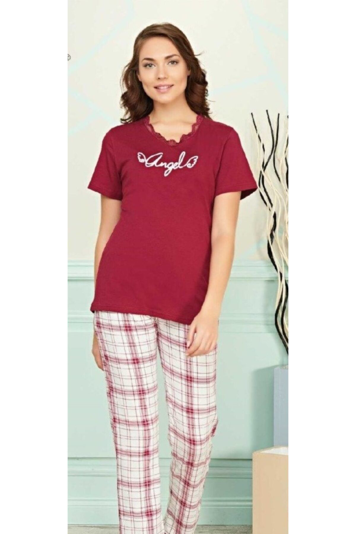 Kadın Bordo Pijama Takımı