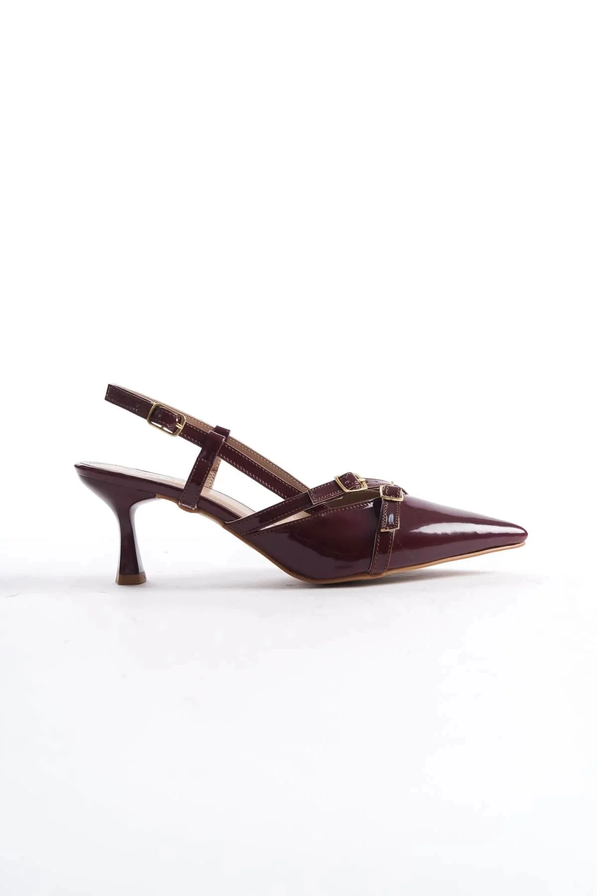 Kadın Bordo Rugan Topuklu Ayakkabı TR08MS17D