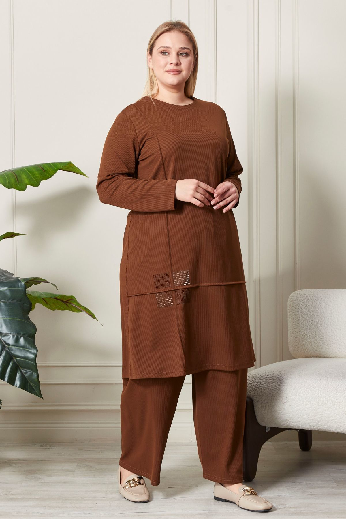 Ferace Kadın Büyük Beden Mevsimlik Penye Takım