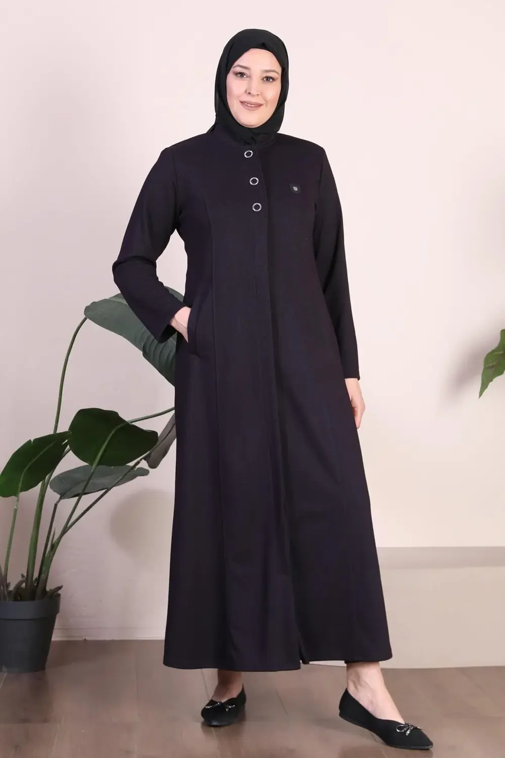 Kadin Büyük Beden 3 Düğmeli Pardesü