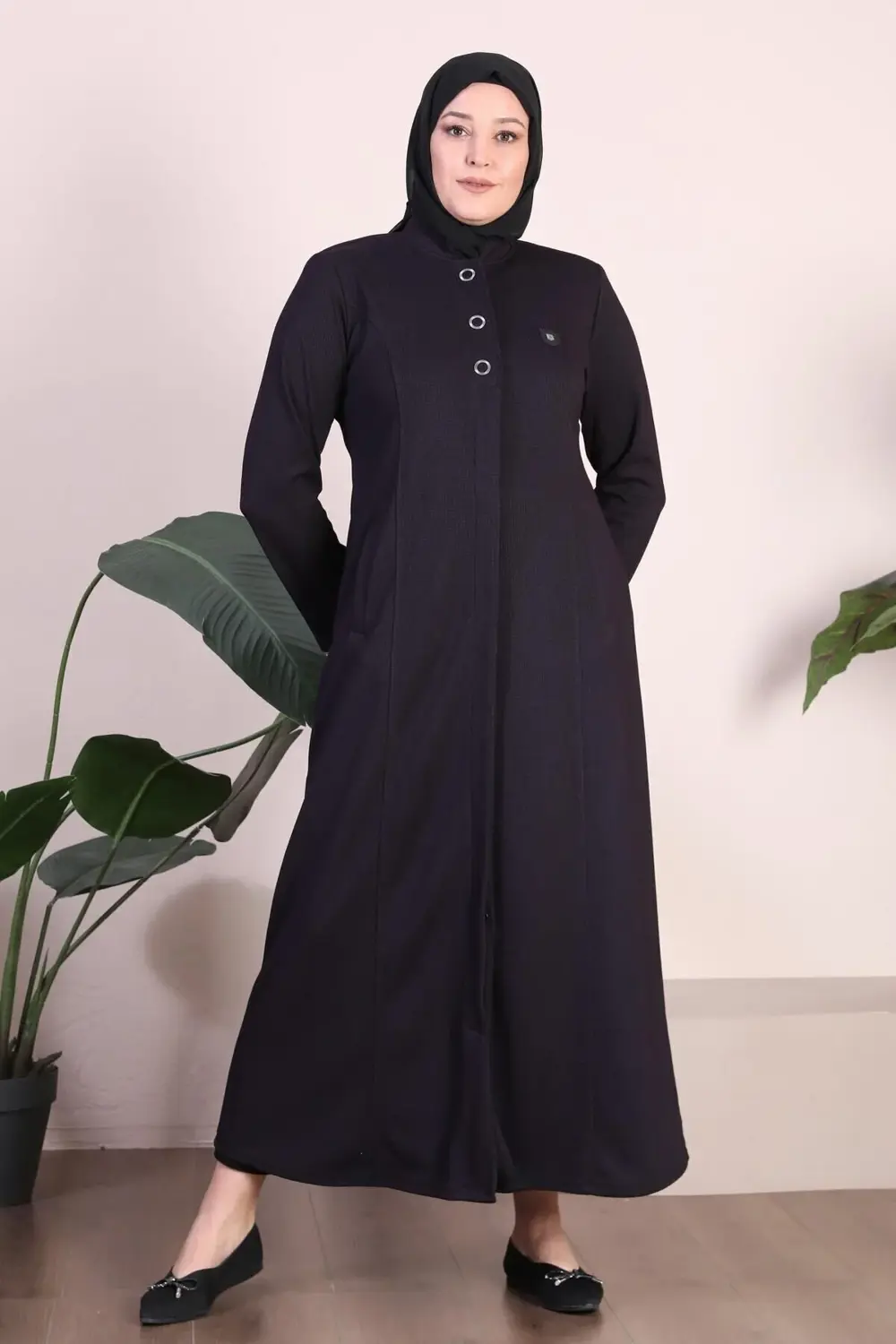 Kadin Büyük Beden 3 Düğmeli Pardesü