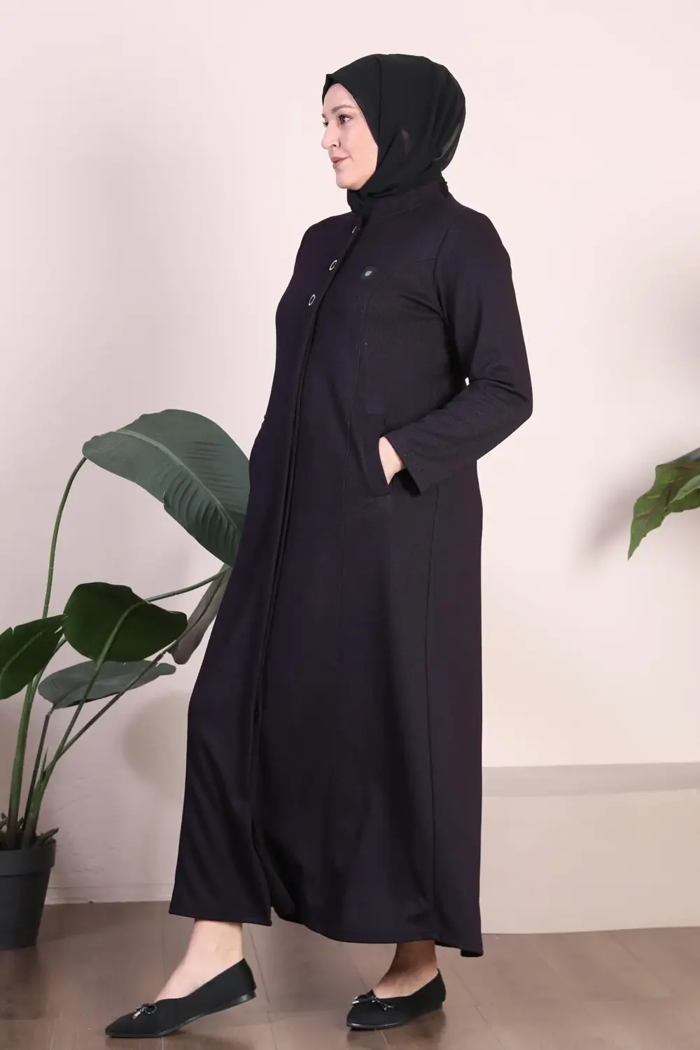 Kadin Büyük Beden 3 Düğmeli Pardesü