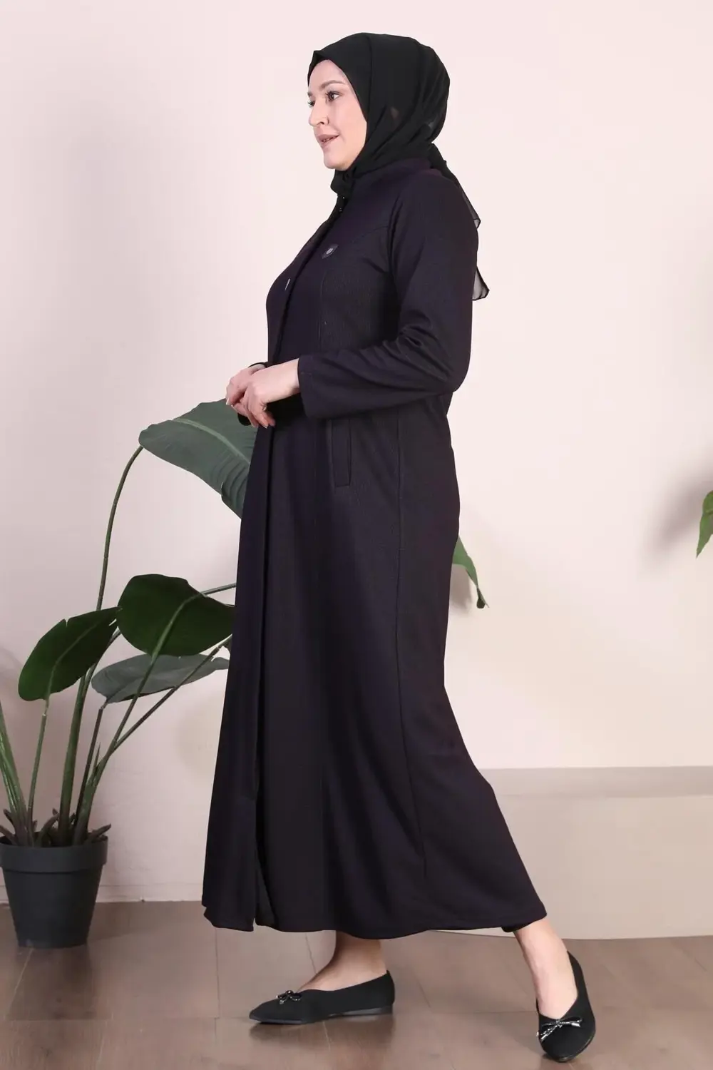 Kadin Büyük Beden 3 Düğmeli Pardesü