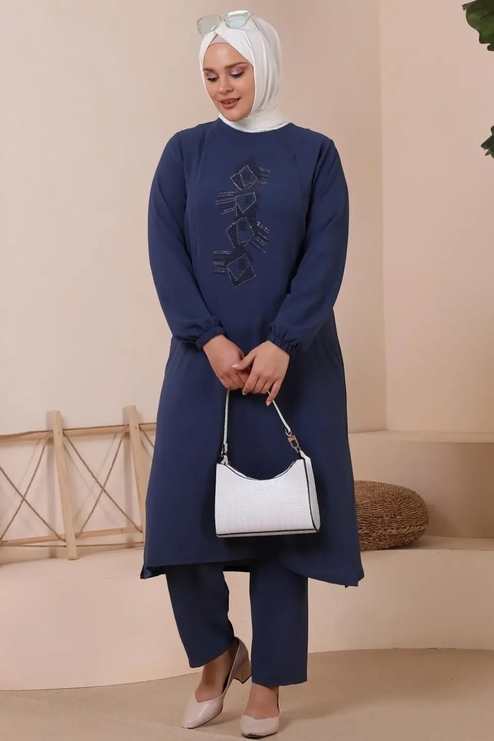 Kadin Buyuk Beden Alt-üst Takım Cepli Ve Taş I?şlemeli