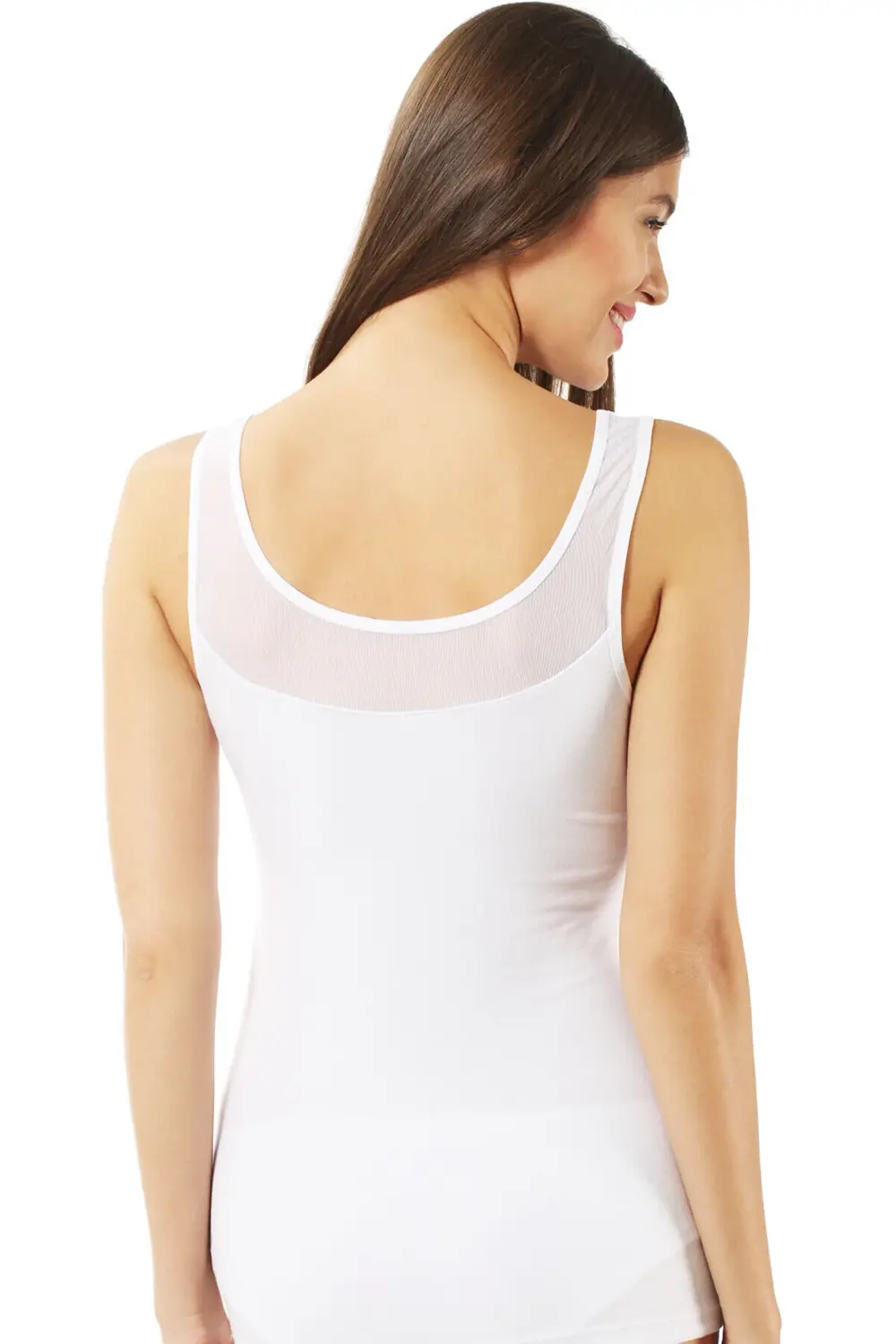 Kadın Büyük Beden Aralığı Pamuklu Likralı Tül Detaylı Kalın Askıl