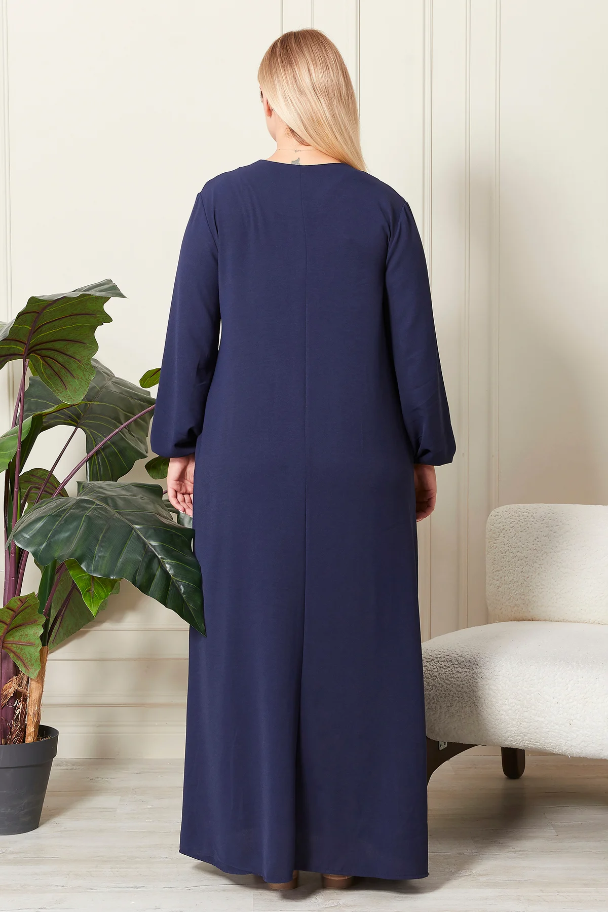 Kadin Buyuk Beden Ayrobin Ferace Fermuarlı Ve Boydan Uzun