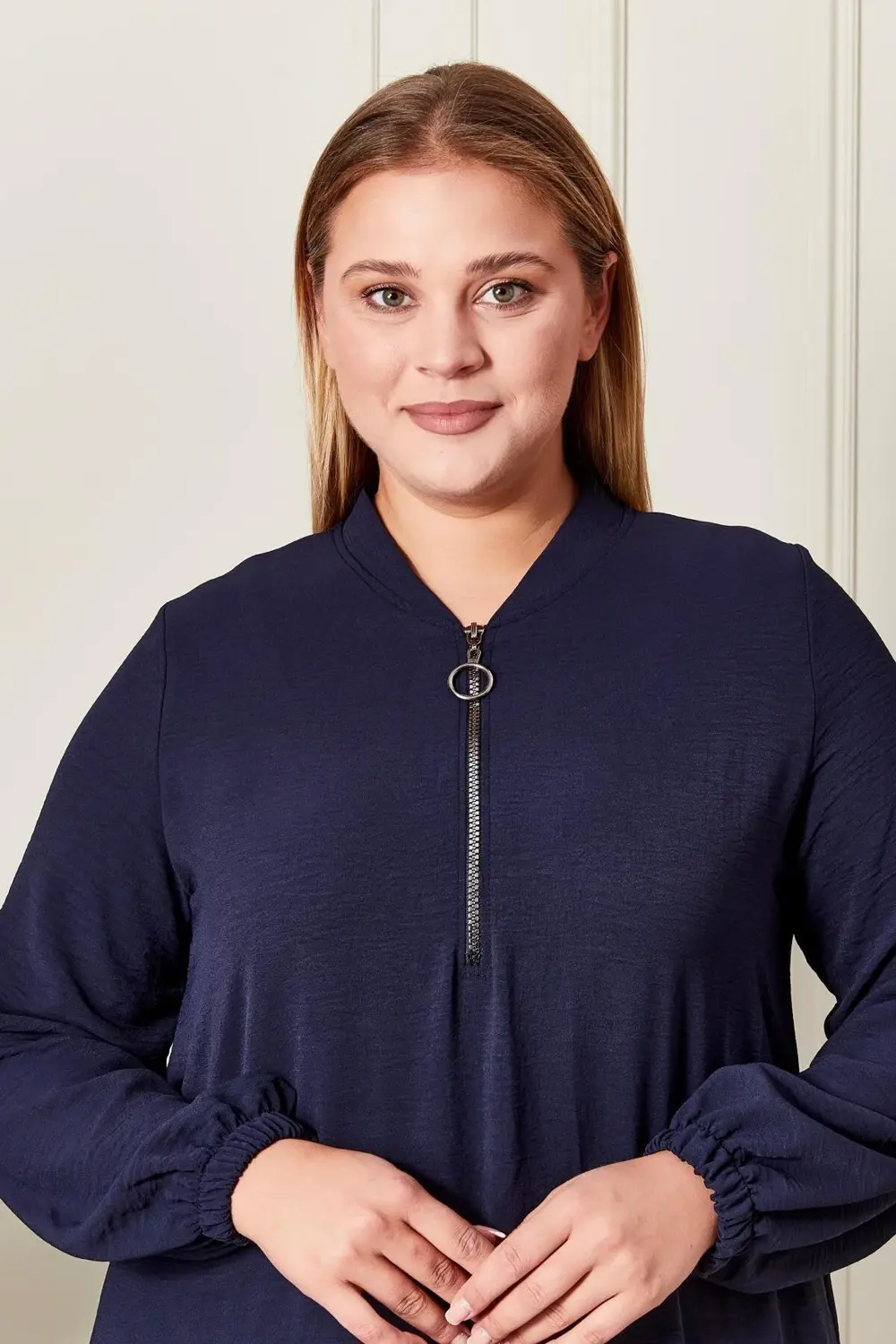 Kadın Büyük Beden Ayrobin Kumaş Tunik