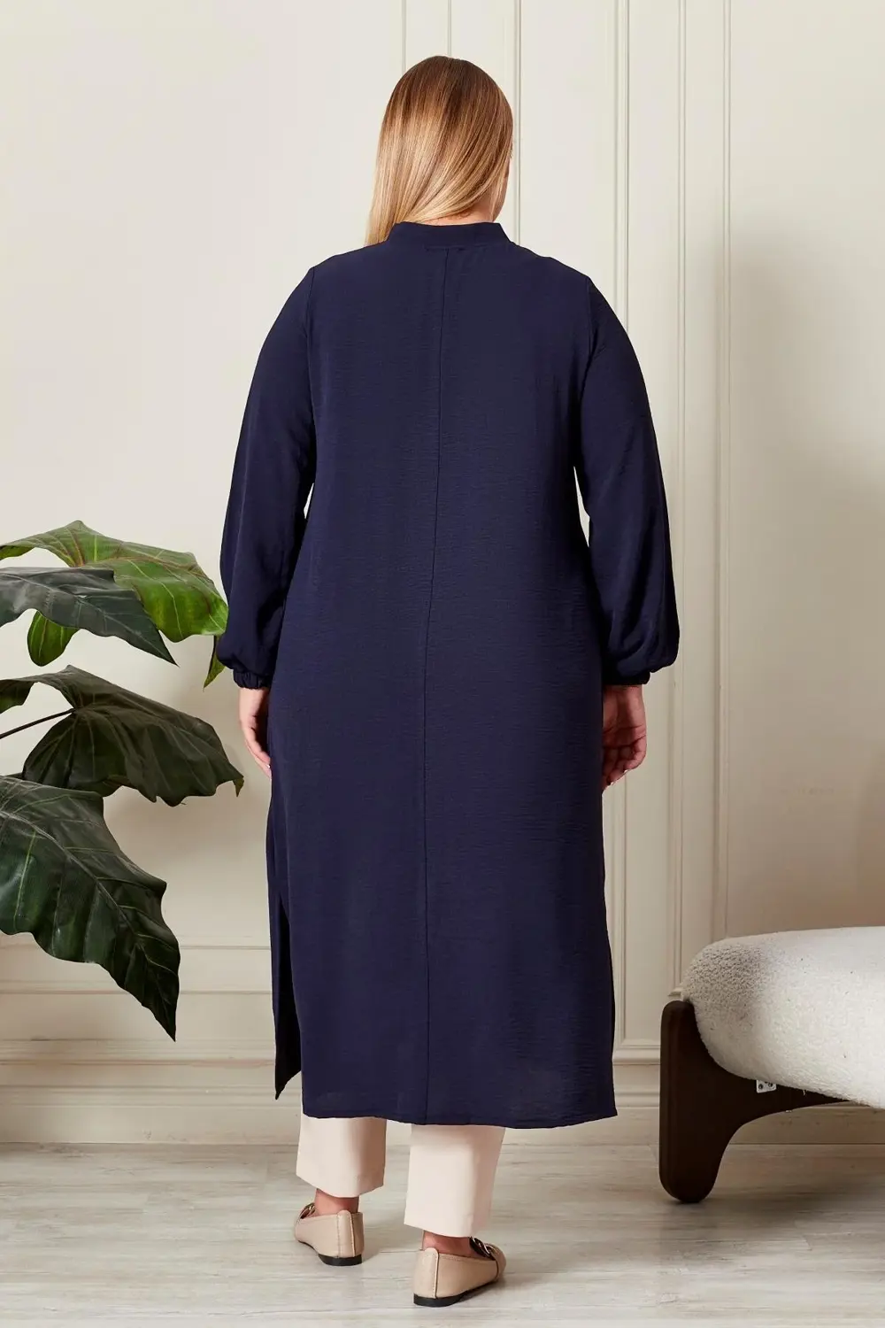 Kadın Büyük Beden Ayrobin Kumaş Tunik