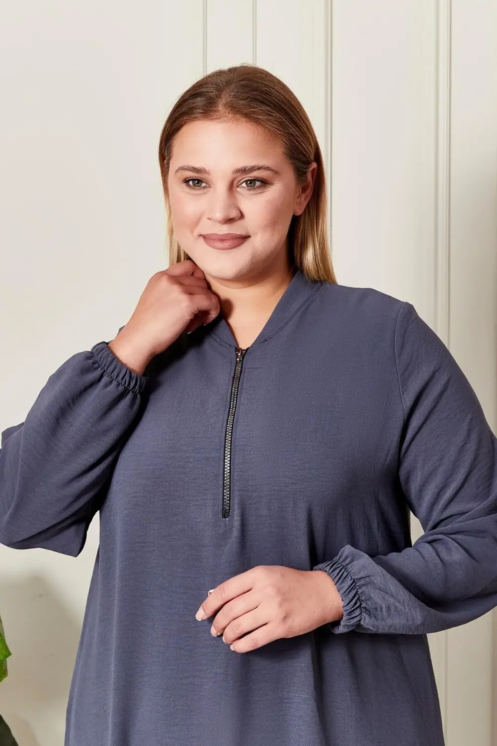 Kadın Büyük Beden Ayrobin Kumaş Tunik