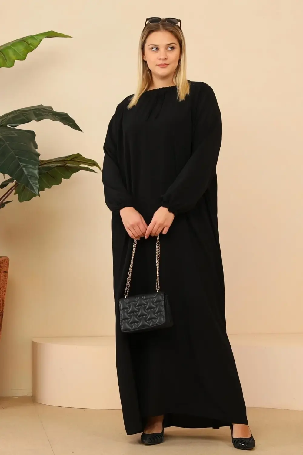 Kadin Buyuk Beden Ayrobin Uzun Anne Elbise