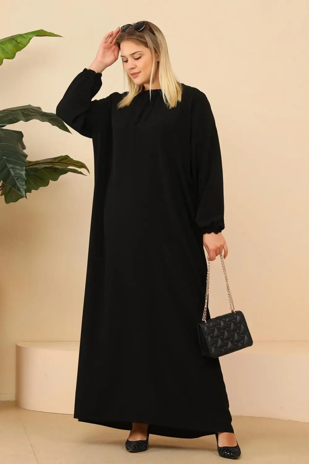 Kadin Buyuk Beden Ayrobin Uzun Anne Elbise